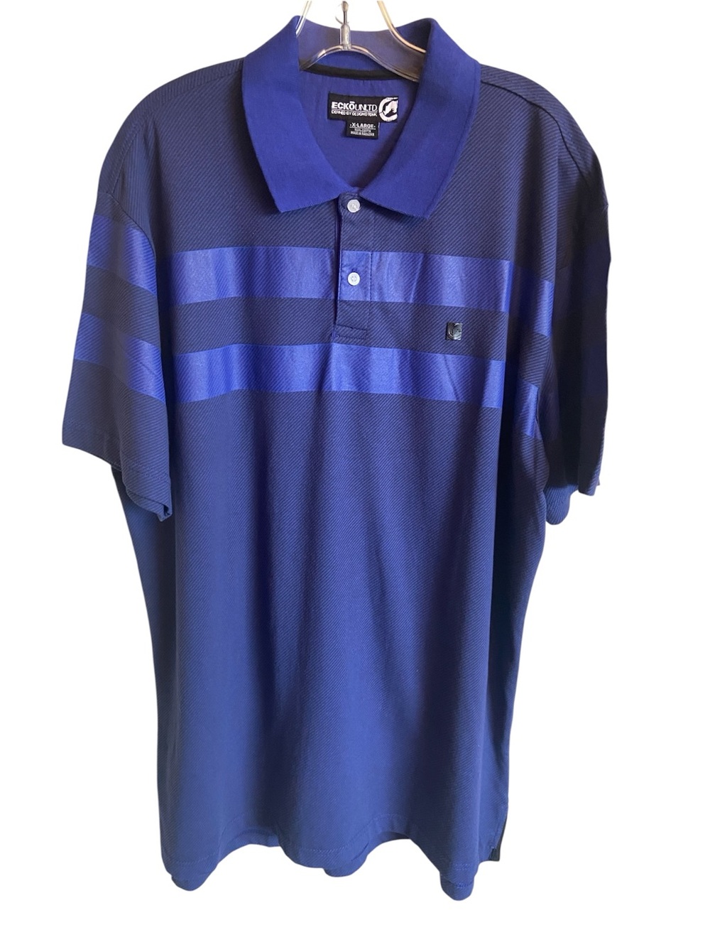 Vintage Ecko Unltd Striped Polo Shirt Mens XL Blue Y2K Streetwear, 100% cotton